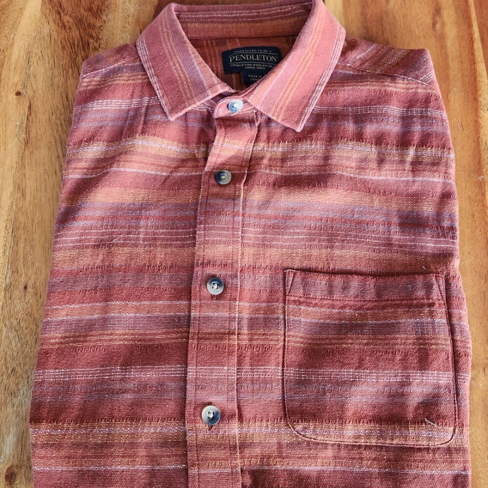 Pendleton Fitted Short-Sleeve Button-Up Shirt - M… - image 3